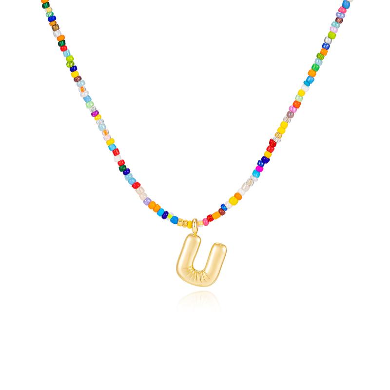 Naomi | Colorful Bubble Letter Necklace