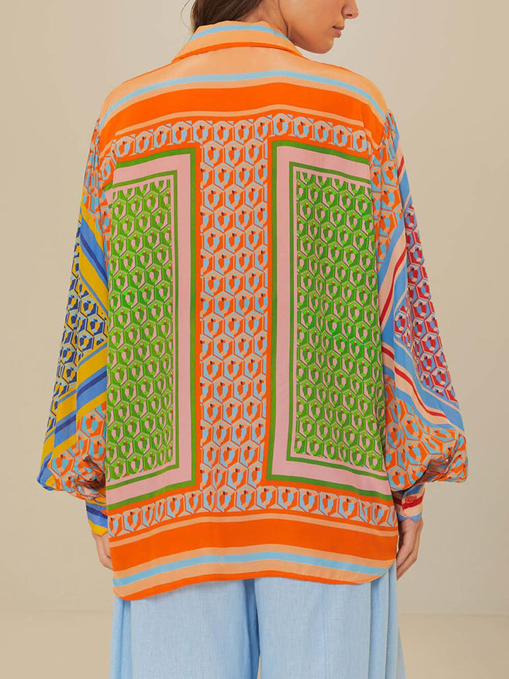 Anneliese | Unique blouse Colorata with a tropical look