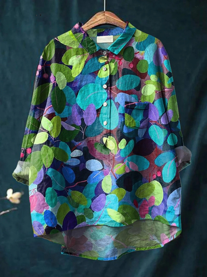 Lotte | Casual women's blouse with forest art print