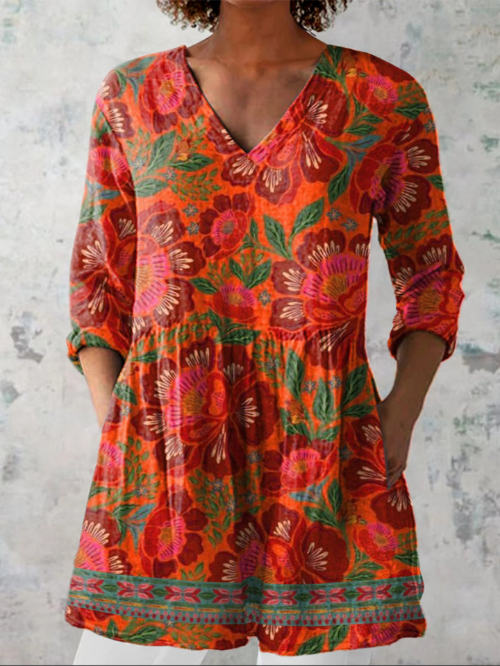 Cordula | Long blouse with V-neck