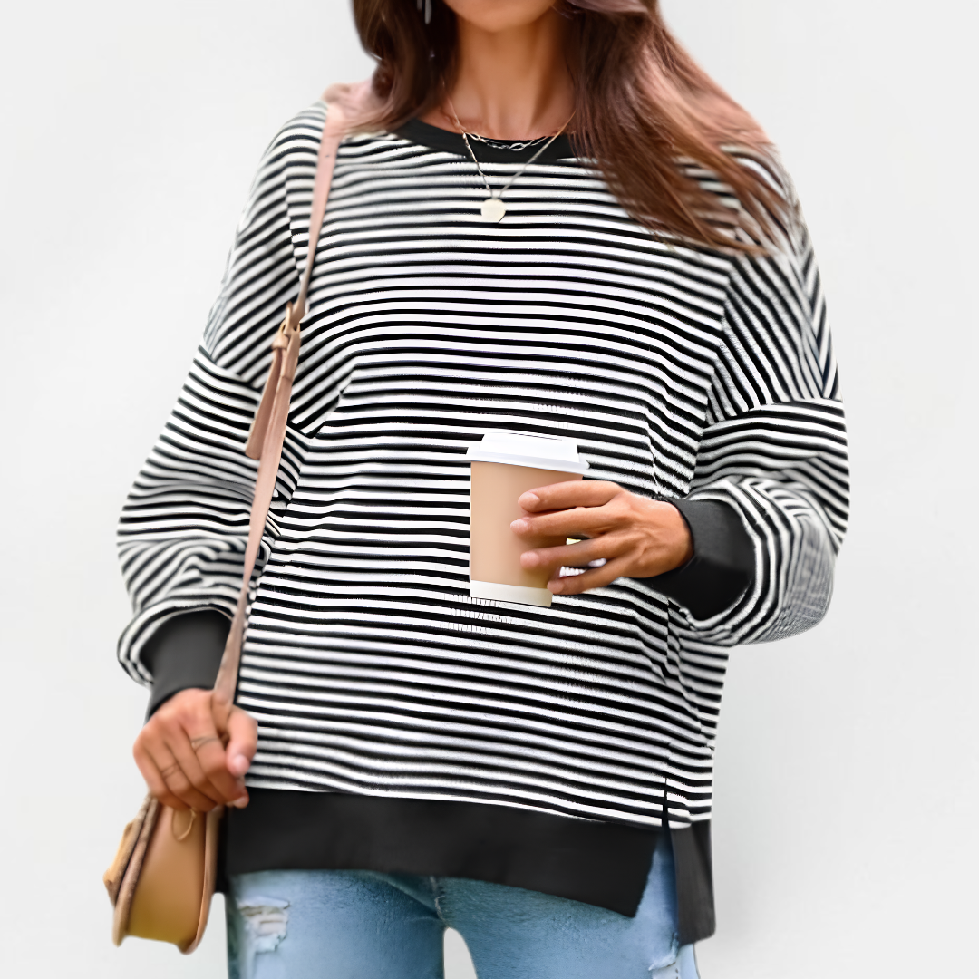 Ruby | Cosy Waffle Knit Pullover Sweatshirt