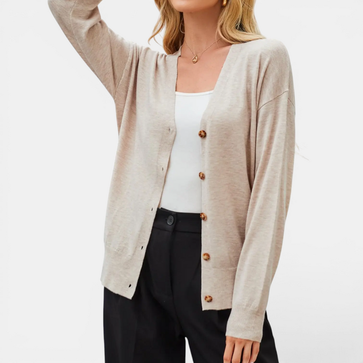 Sabrina | Lightweight Wool Blend Button Cardigan