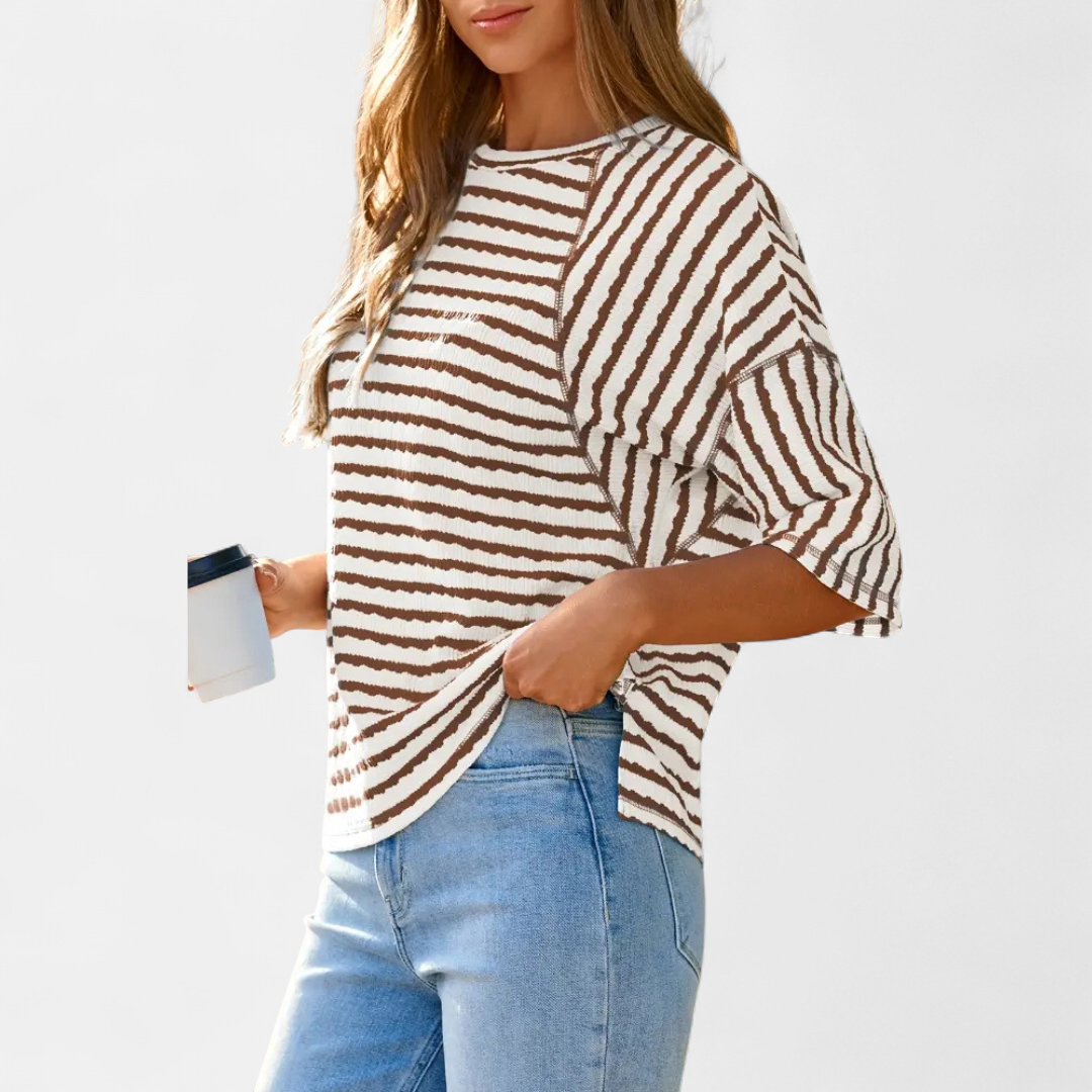Brooke | Relaxed Striped Crewneck Tee