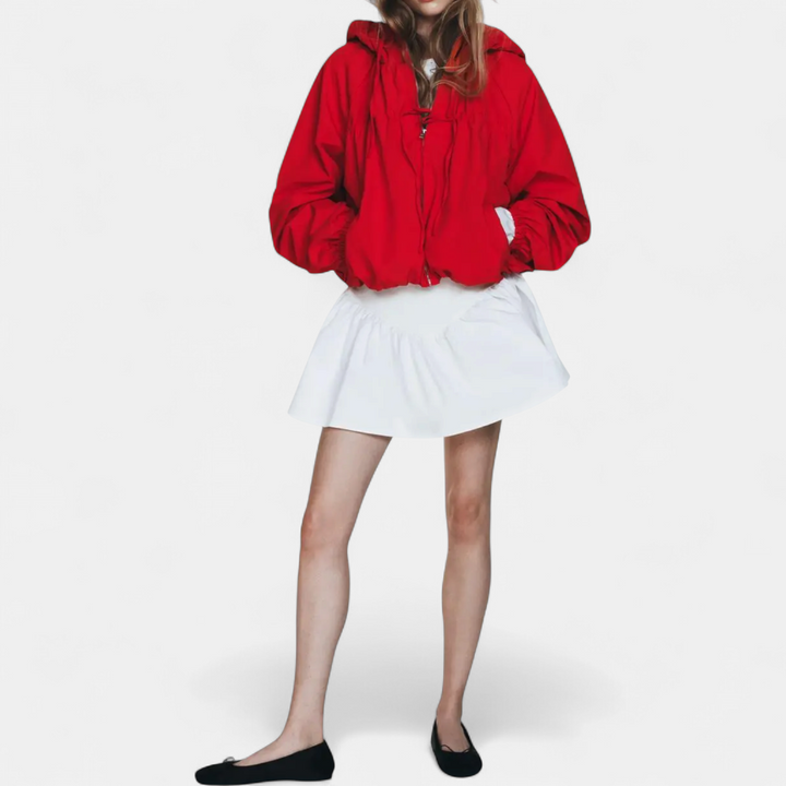 Annabelle | Y2K Bow-Detail Drawstring Hoodie Jacket