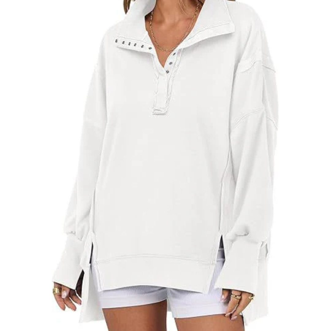 Matilda | Loose Fit High-Low Split Hem Casual Sweatshirt