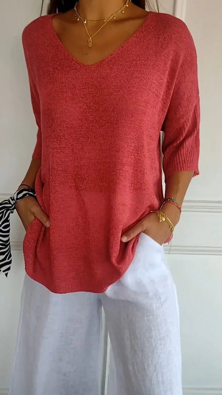 Isabelle | Casual V-Neck Top