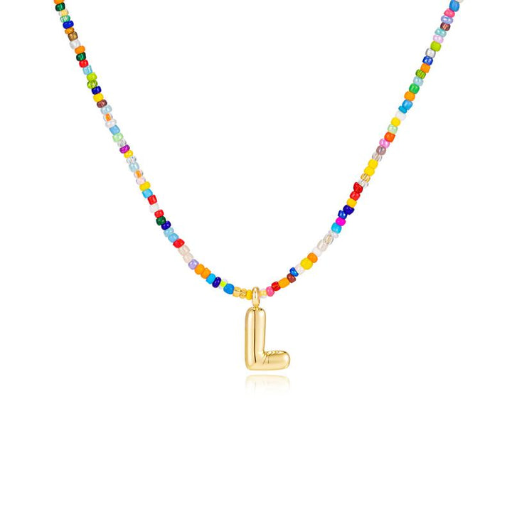 Naomi | Colorful Bubble Letter Necklace