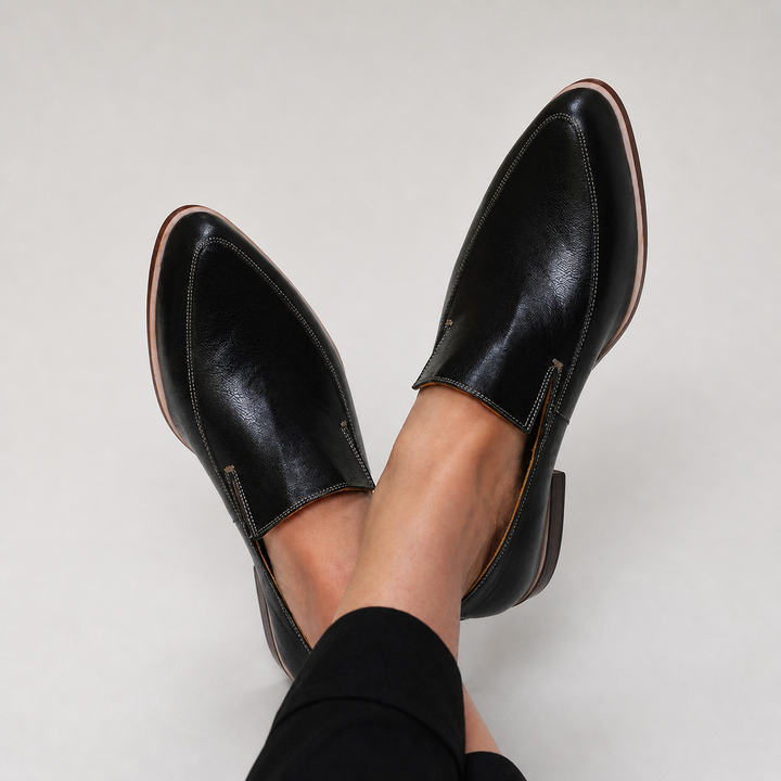 Hilde | Black patchwork loafer