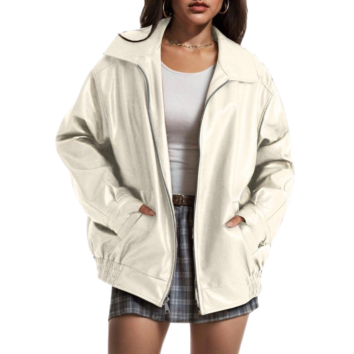 Lara | Trendy Oversized Leather Faux Suede Jacket for Fall Fashion