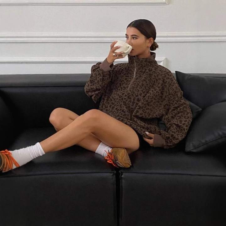 Grace | Cosy Leopard Print Sweatshirt