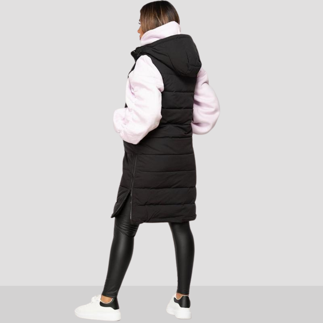 Lily | Comfy Black Padded Long Hooded Puffer