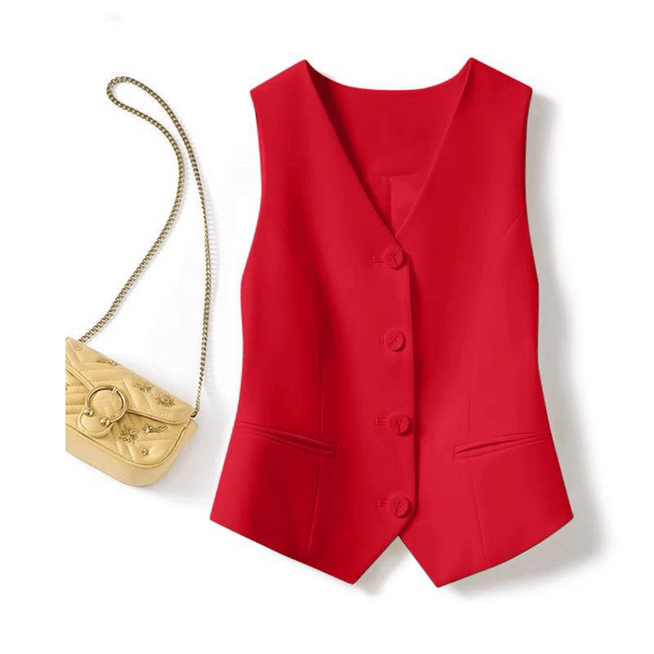 Francesca | Classy Sleeveless Button-Front Suit Vest