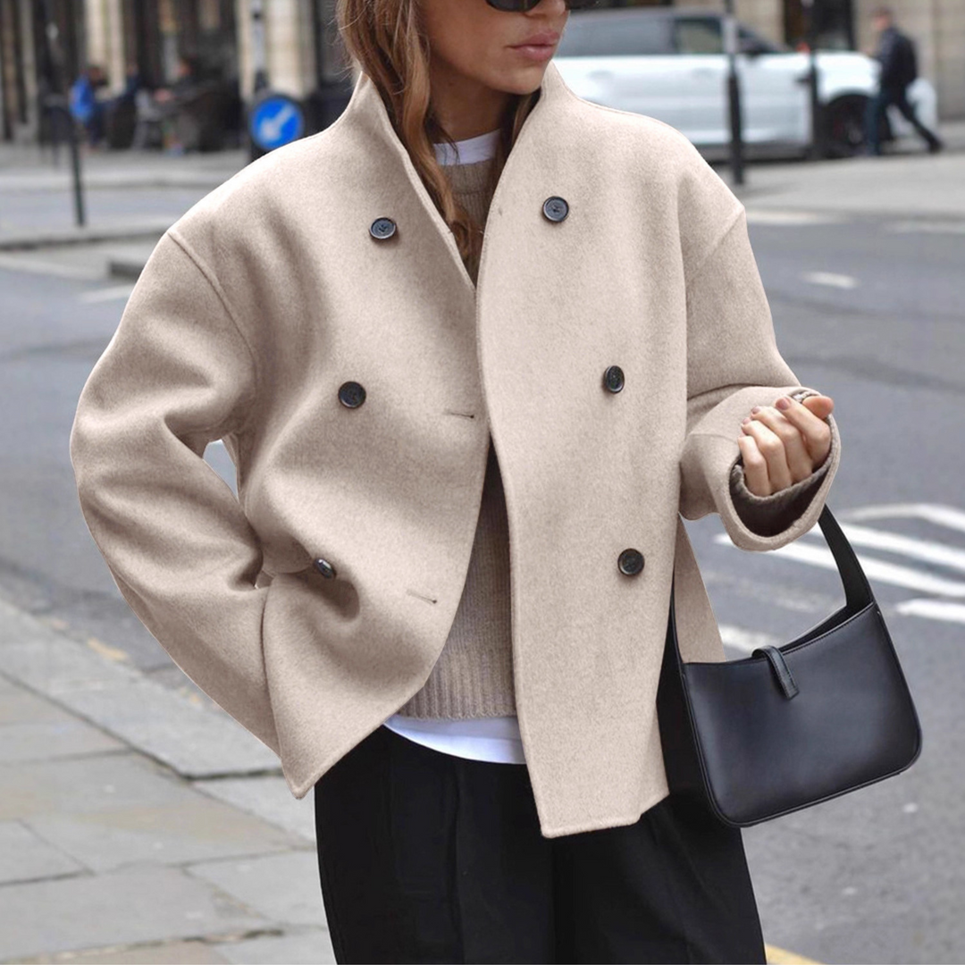 Isla | Cosy Long Sleeve Stand Collar Coat