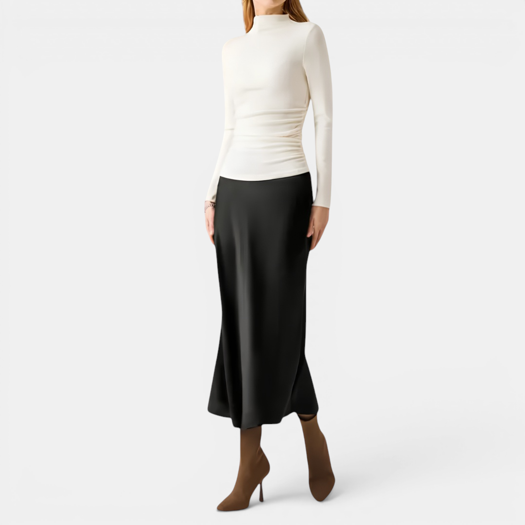 Olivia | Thermal Ruched Mockneck Top