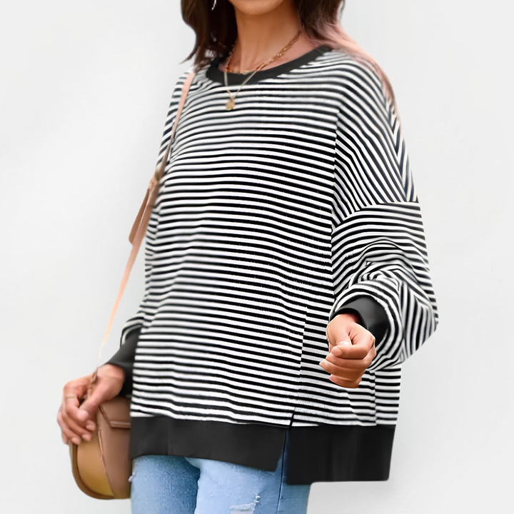 Ruby | Cosy Waffle Knit Pullover Sweatshirt