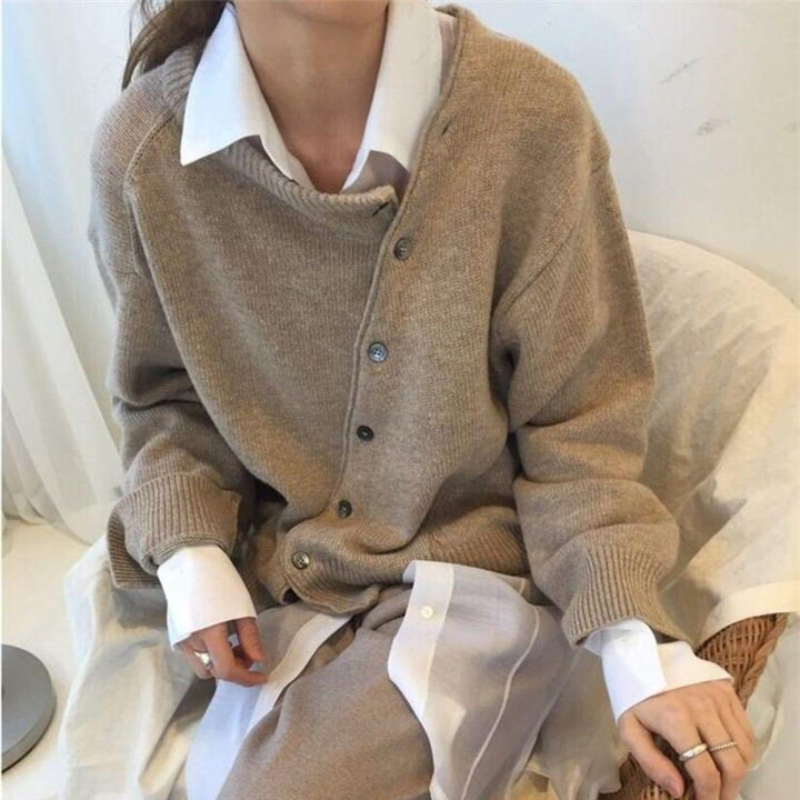 Joanna | Asymmetric Button Cardigan