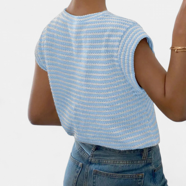 Kara | Breezy Cutout Sleeveless Tee
