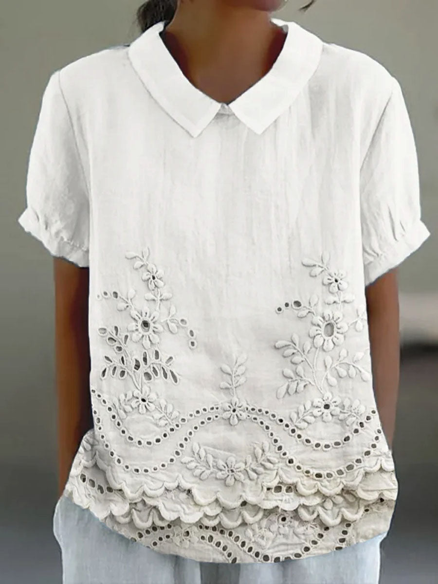 Tabea | Blouse with floral embroidery