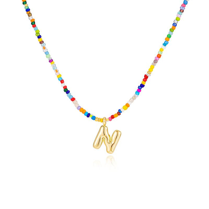 Naomi | Colorful Bubble Letter Necklace