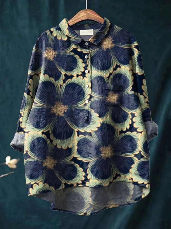 Martha | Casual women's blouse in a floral vintage style