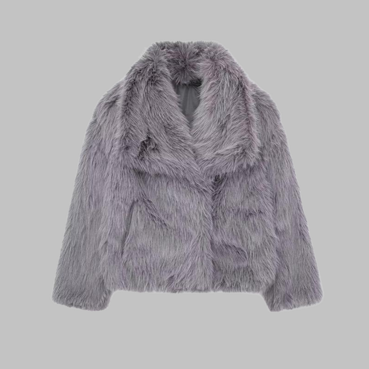Willow | Classy Long Sleeve Collared Fuzzy Coat