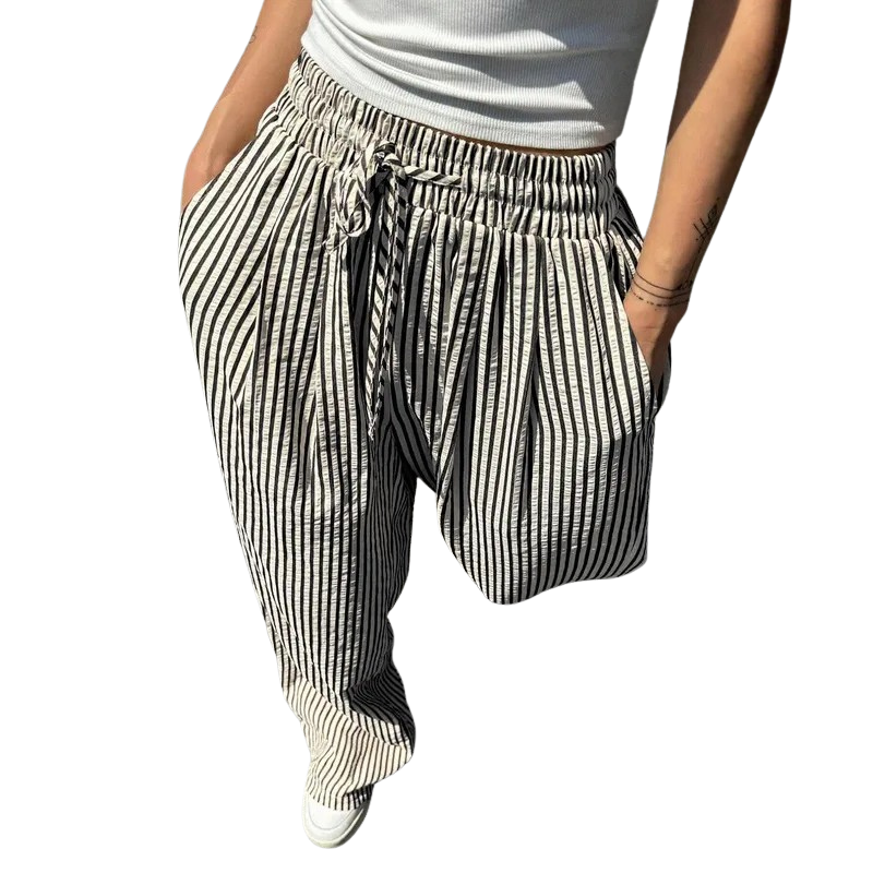 Hayley | Classic Striped Print Summer Trousers