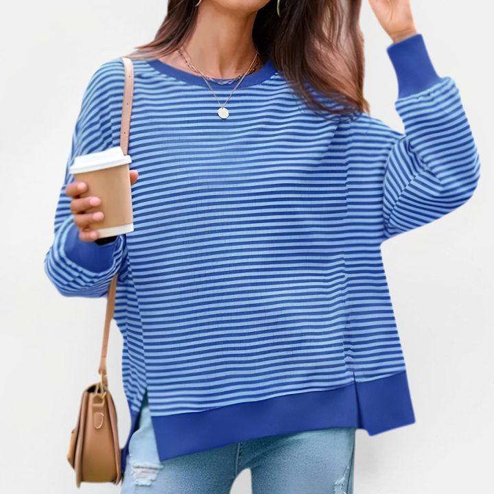 Ruby | Cosy Waffle Knit Pullover Sweatshirt