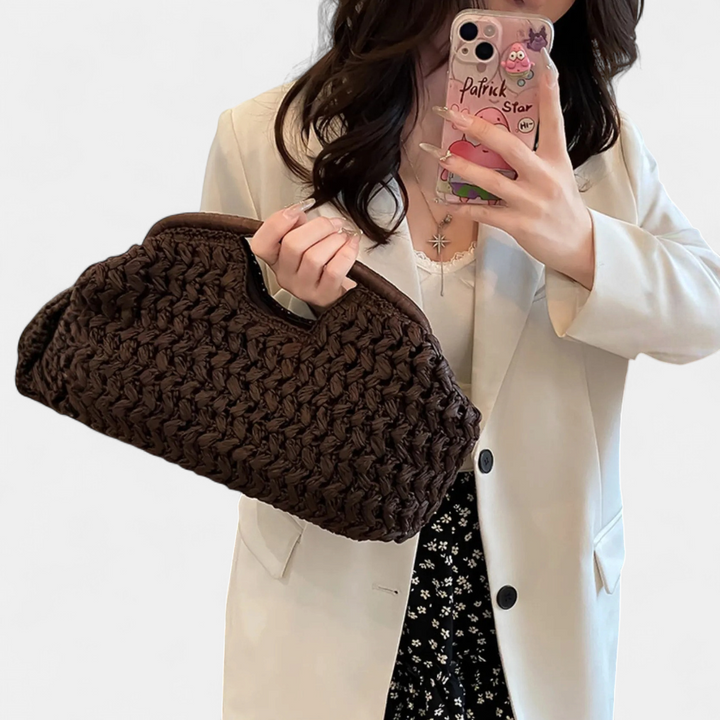Women's Handwoven Straw Large Capacity Beach Tote Bag
