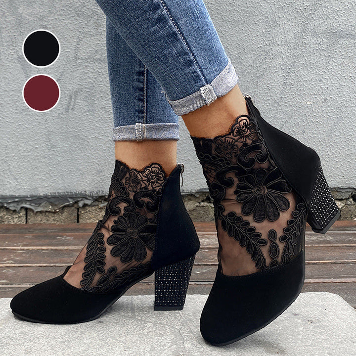 Scarlett | Chic Lace Heeled Boots