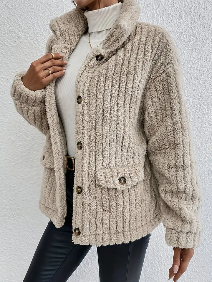 Lily | Double-Sided Velvet Button Cardigan