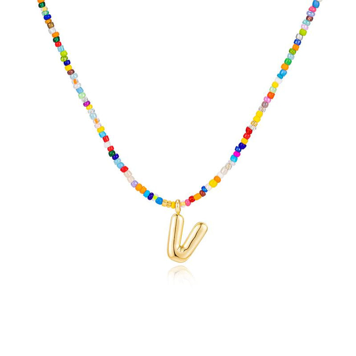 Naomi | Colorful Bubble Letter Necklace