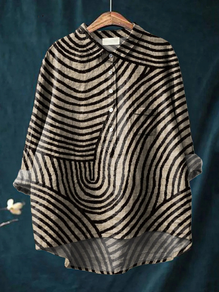 Lotte | Casual blouse with a circular line print