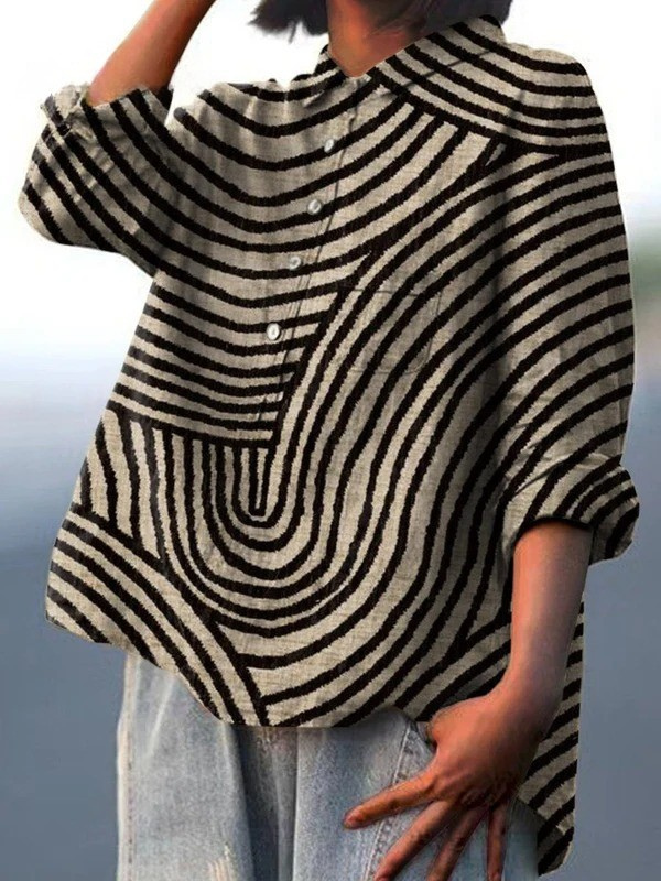 Lotte | Casual blouse with a circular line print