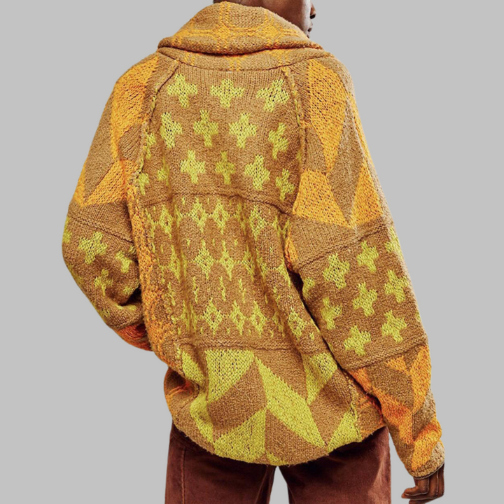 Monique | Vintage Button Down Collar Long Sleeve Oversized Cardigan