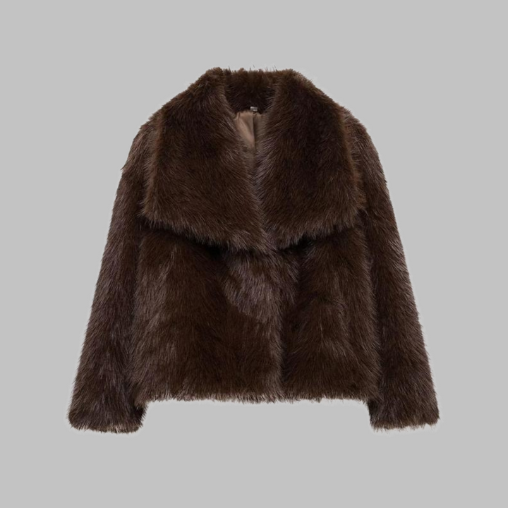 Willow | Classy Long Sleeve Collared Fuzzy Coat