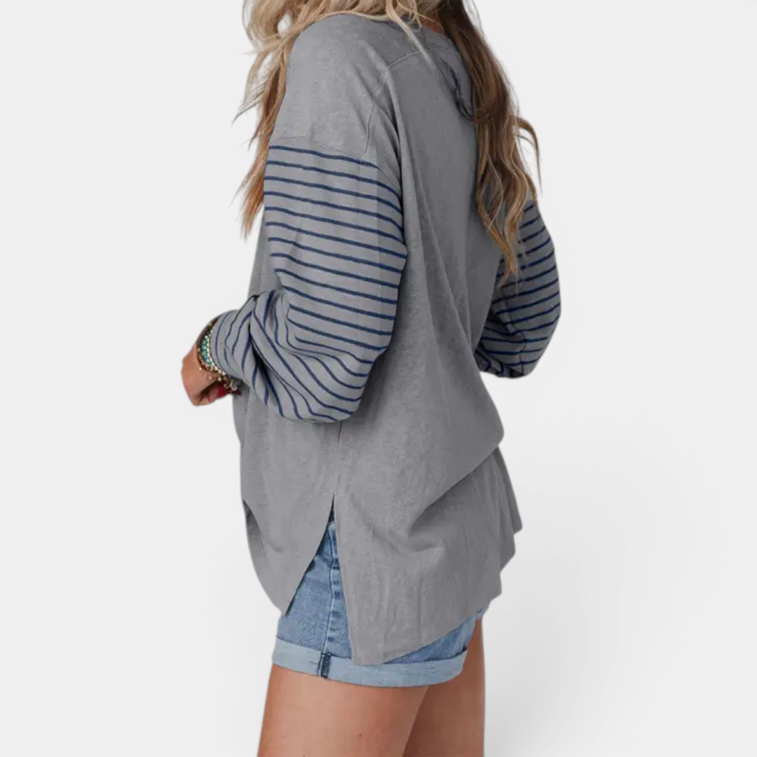 Paige | Striped Colour-Block Long Sleeve Top