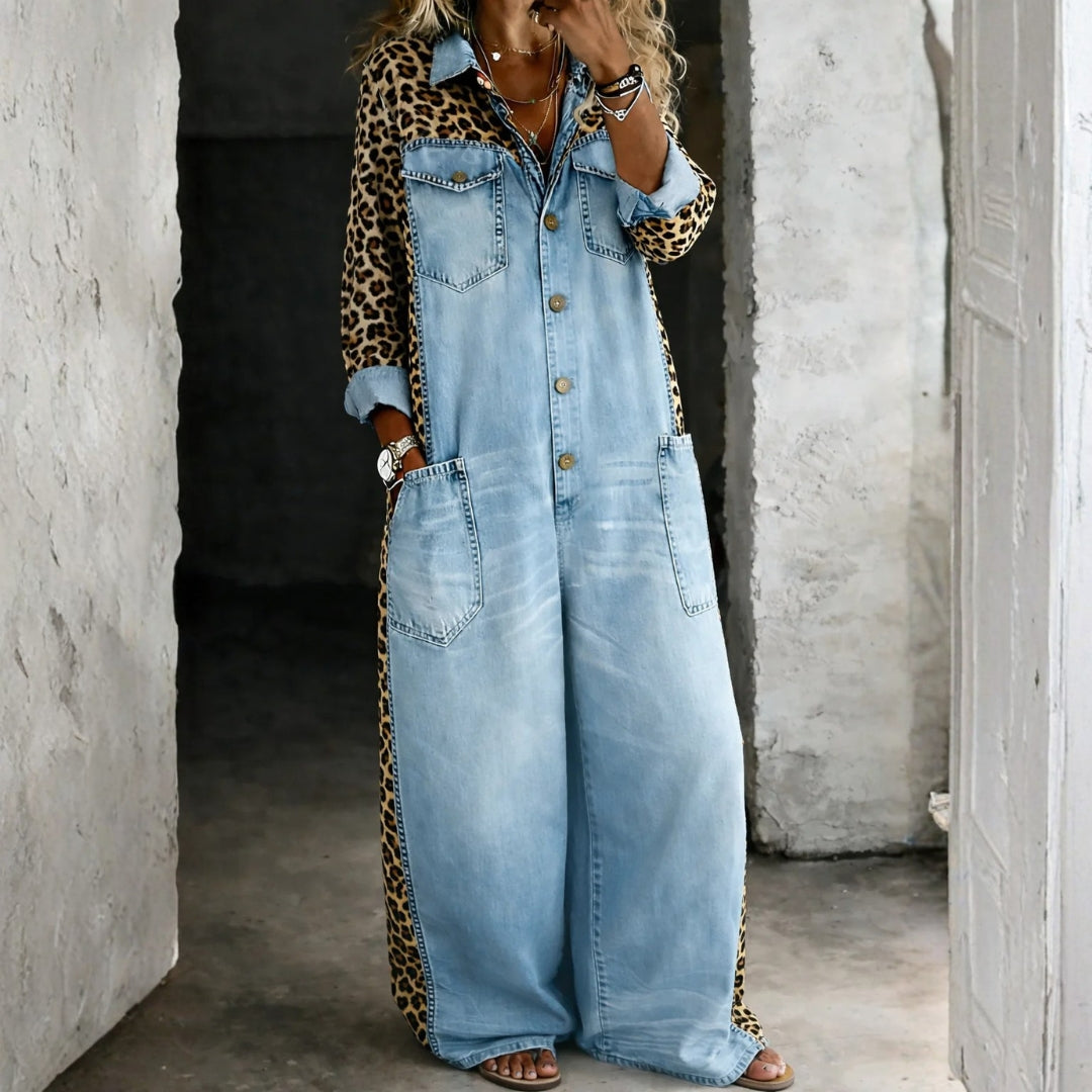Bonnie - One Piece Denim Shirt Jumpsuit
