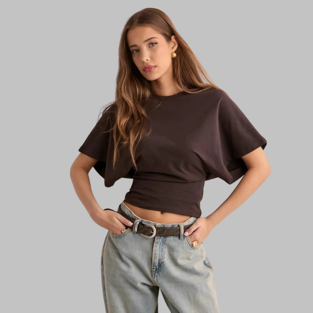 Abigail | Casual Fitted Half Sleeve Round Neck Top