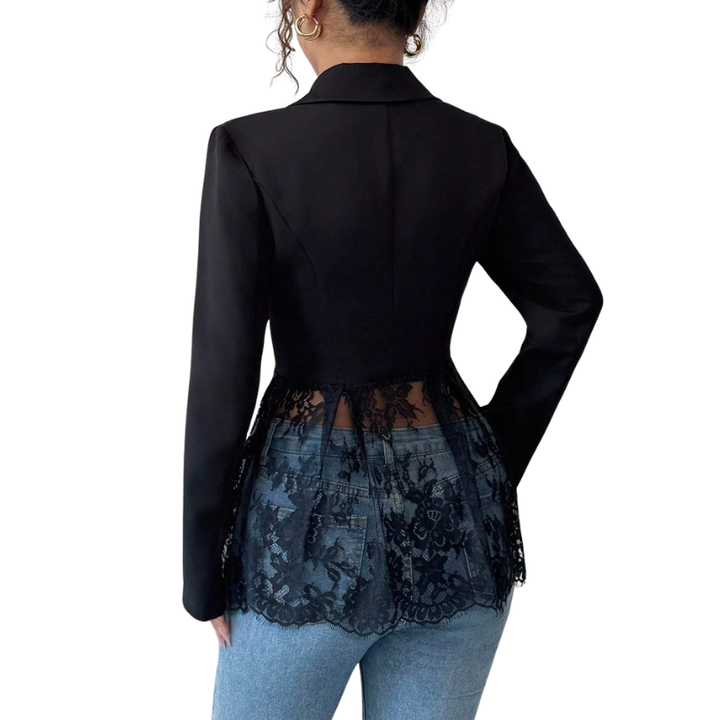 Penelope | Modern Lace-Trim Structured Blazer