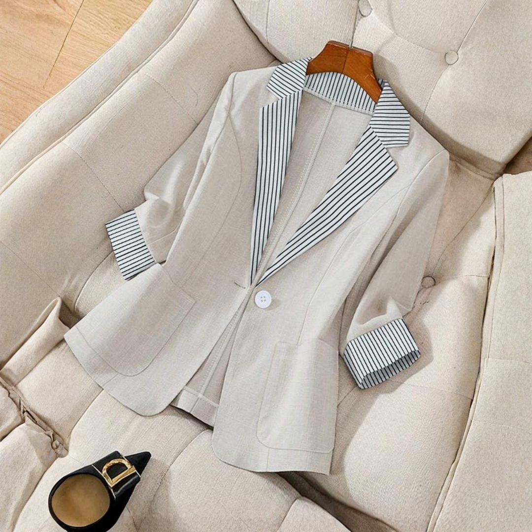 Tahlia | Classy Button Front Long Sleeve Office Blazer Coat