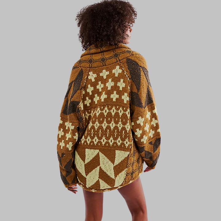 Monique | Vintage Button Down Collar Long Sleeve Oversized Cardigan