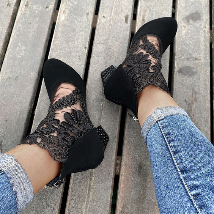Scarlett | Chic Lace Heeled Boots