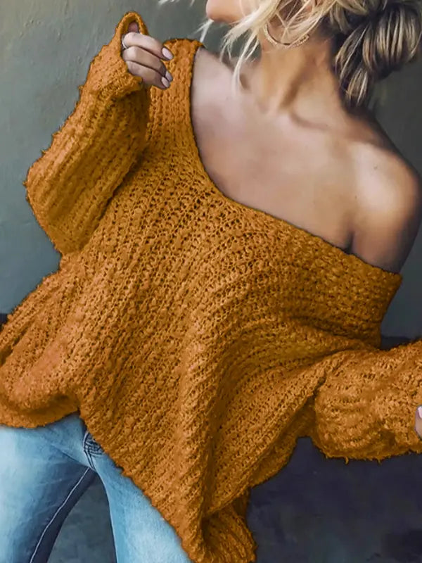 Sabrina | Comfy Drop Shoulder Long Sleeve Sweater