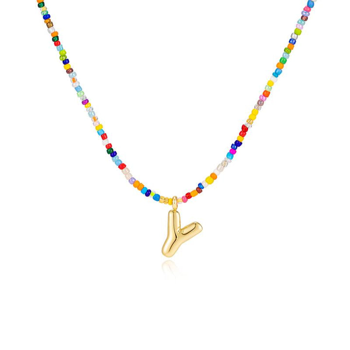 Naomi | Colorful Bubble Letter Necklace