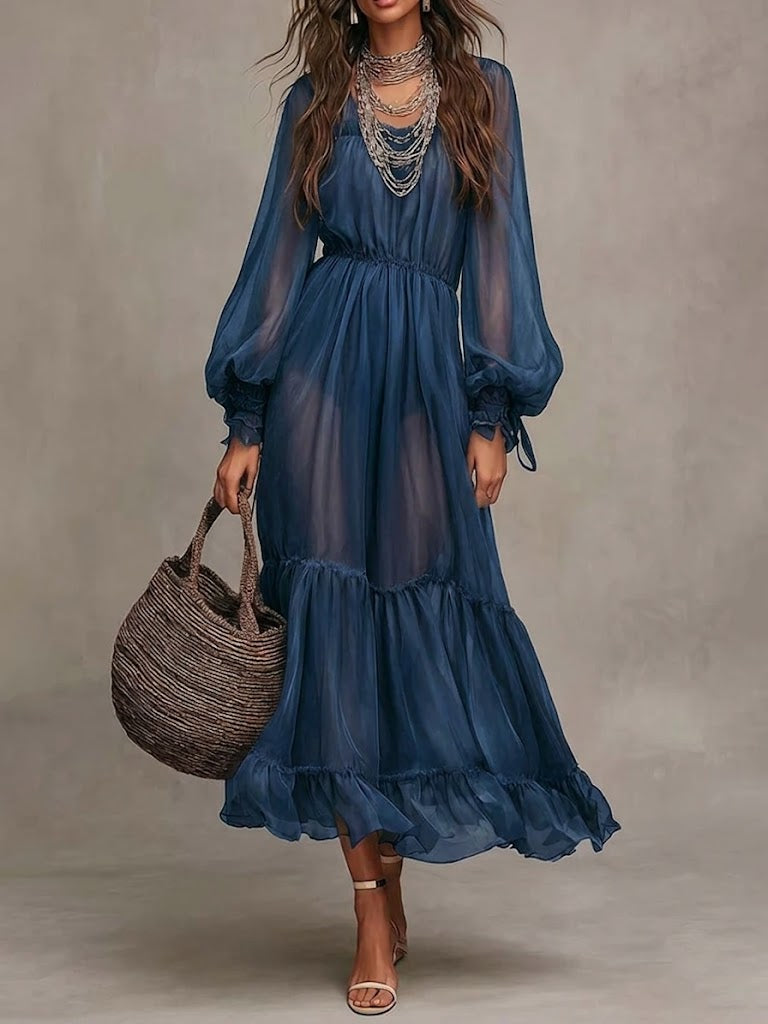 Layla | Elegant midi dress with V-neck