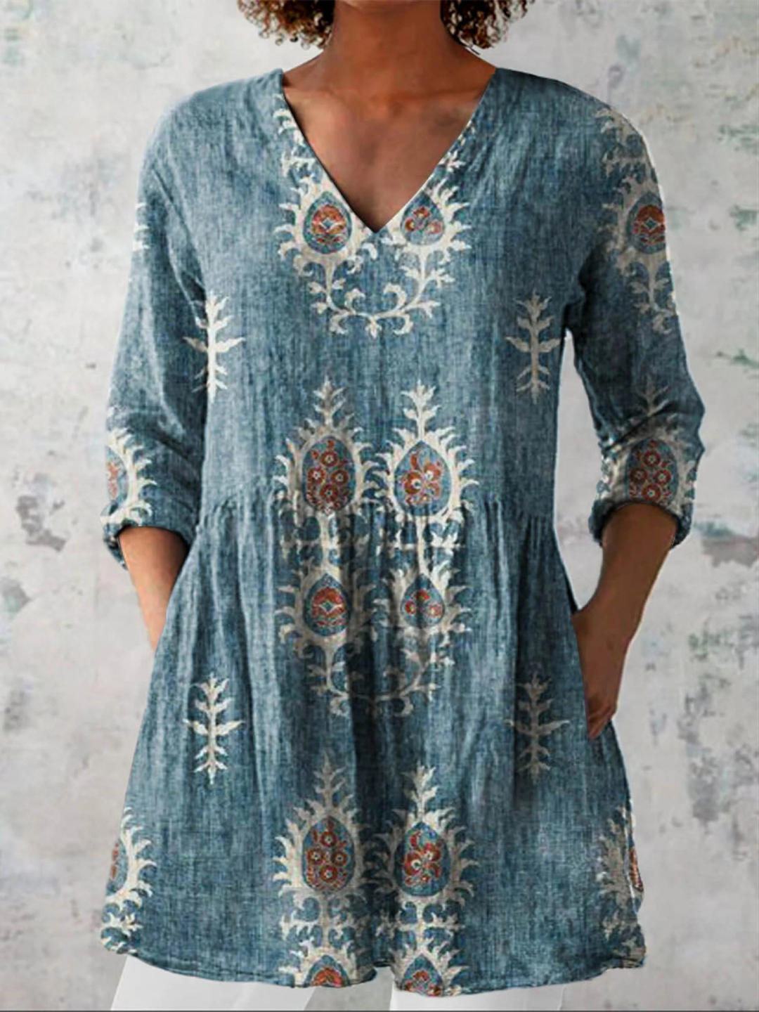 Frederick | Long blouse with V-neck