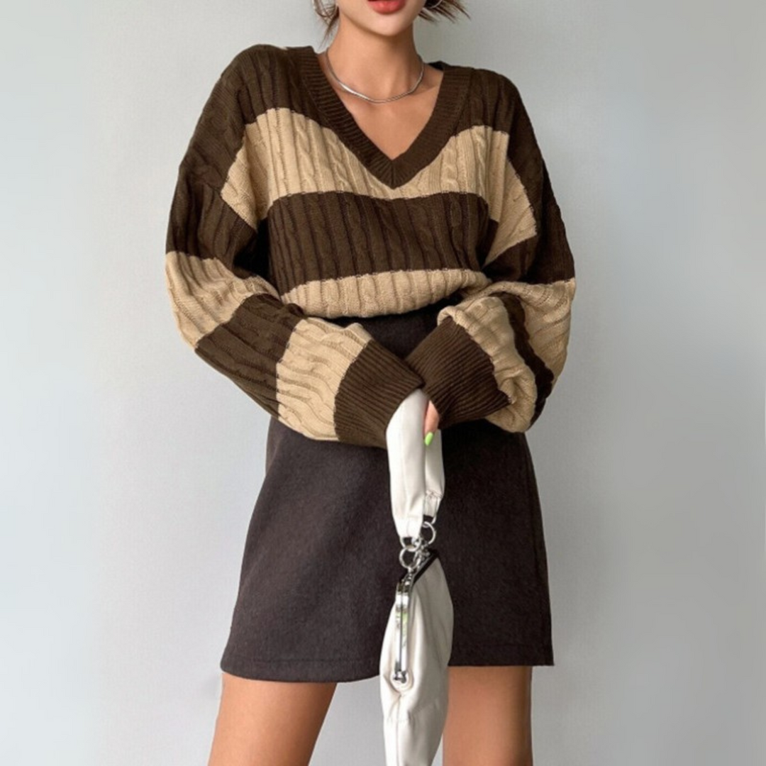 Gemma | Comfy V-Neck Long Sleeve Sweater