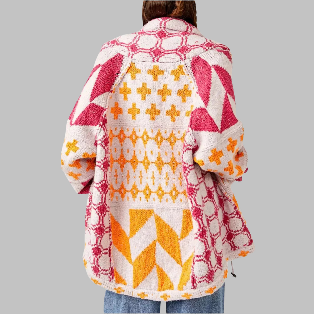Monique | Vintage Button Down Collar Long Sleeve Oversized Cardigan