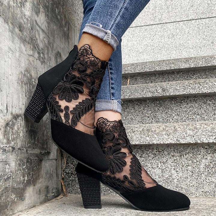Scarlett | Chic Lace Heeled Boots