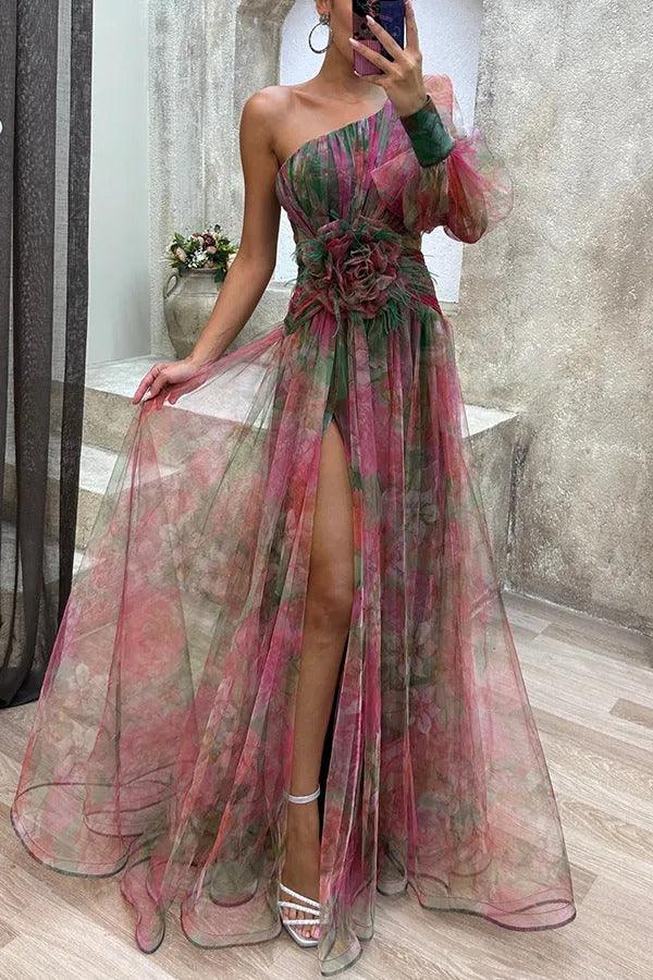 Abigail | Maxi dress pleated with floral pattern summer escape